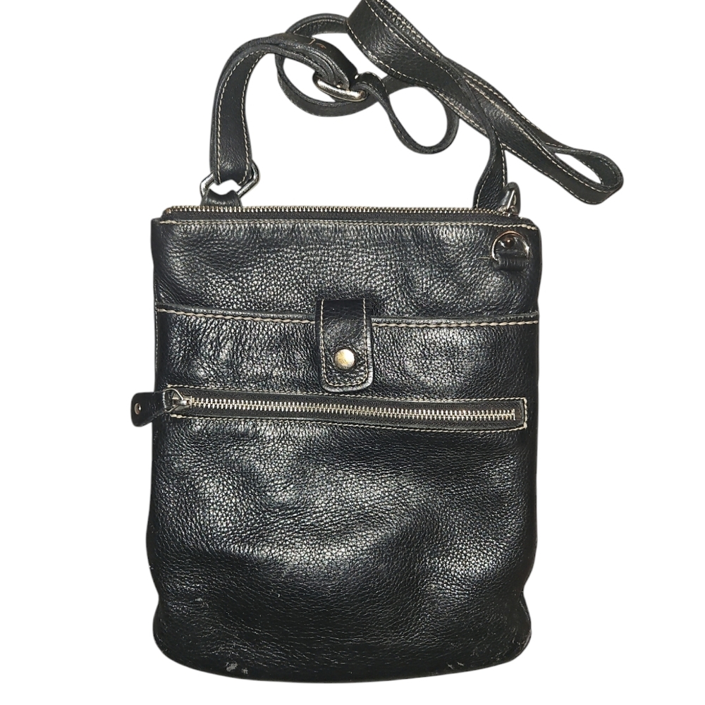 Roots Canada Venetian Prince Black Leather Crossbody Bag